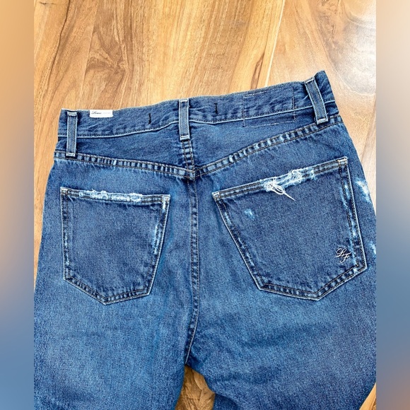Lovers + Friends Nolan Jeans Distressed Ripped Button Fly High Rise Straight 26 - Picture 10 of 12